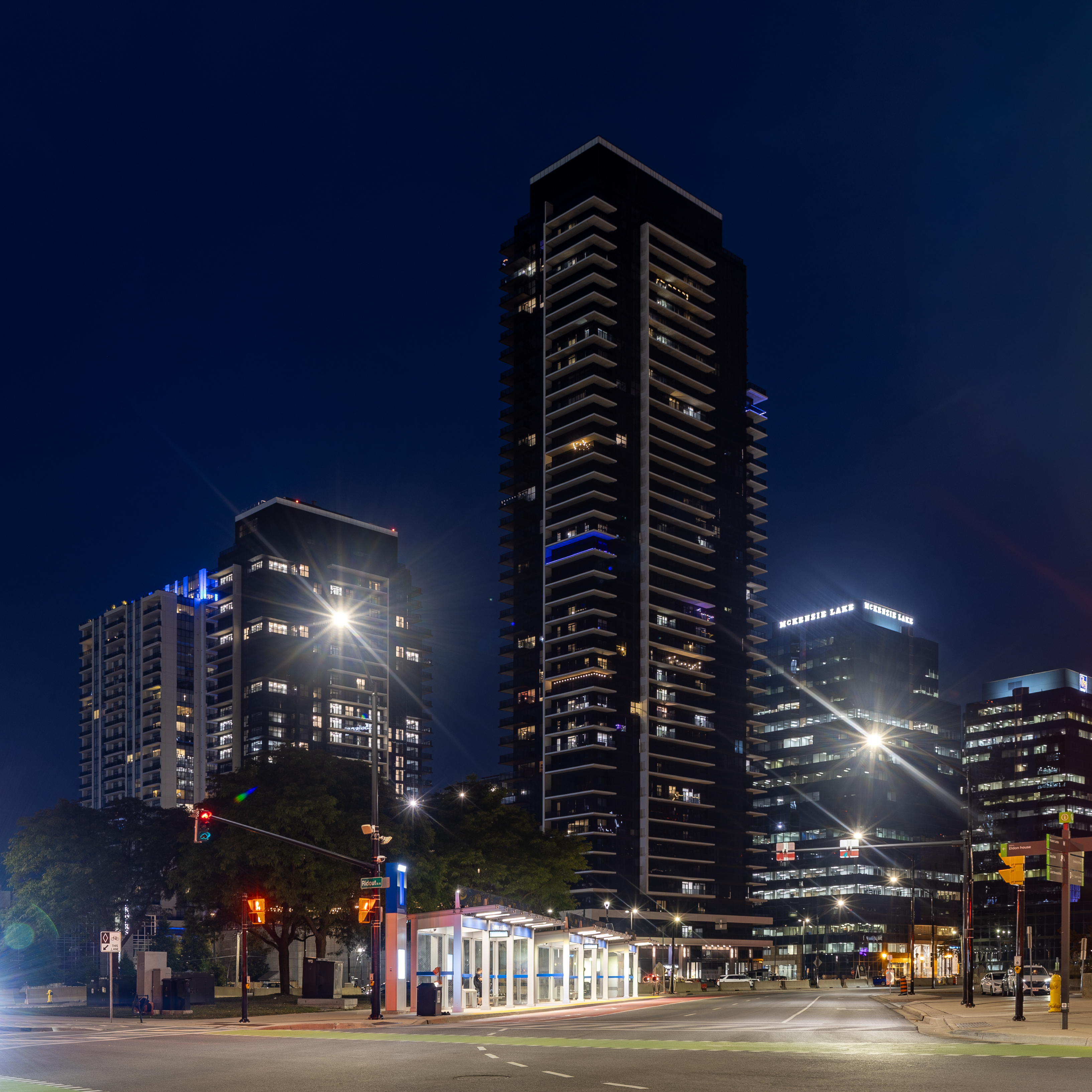 Downtown London, Ontario's skyline at night
